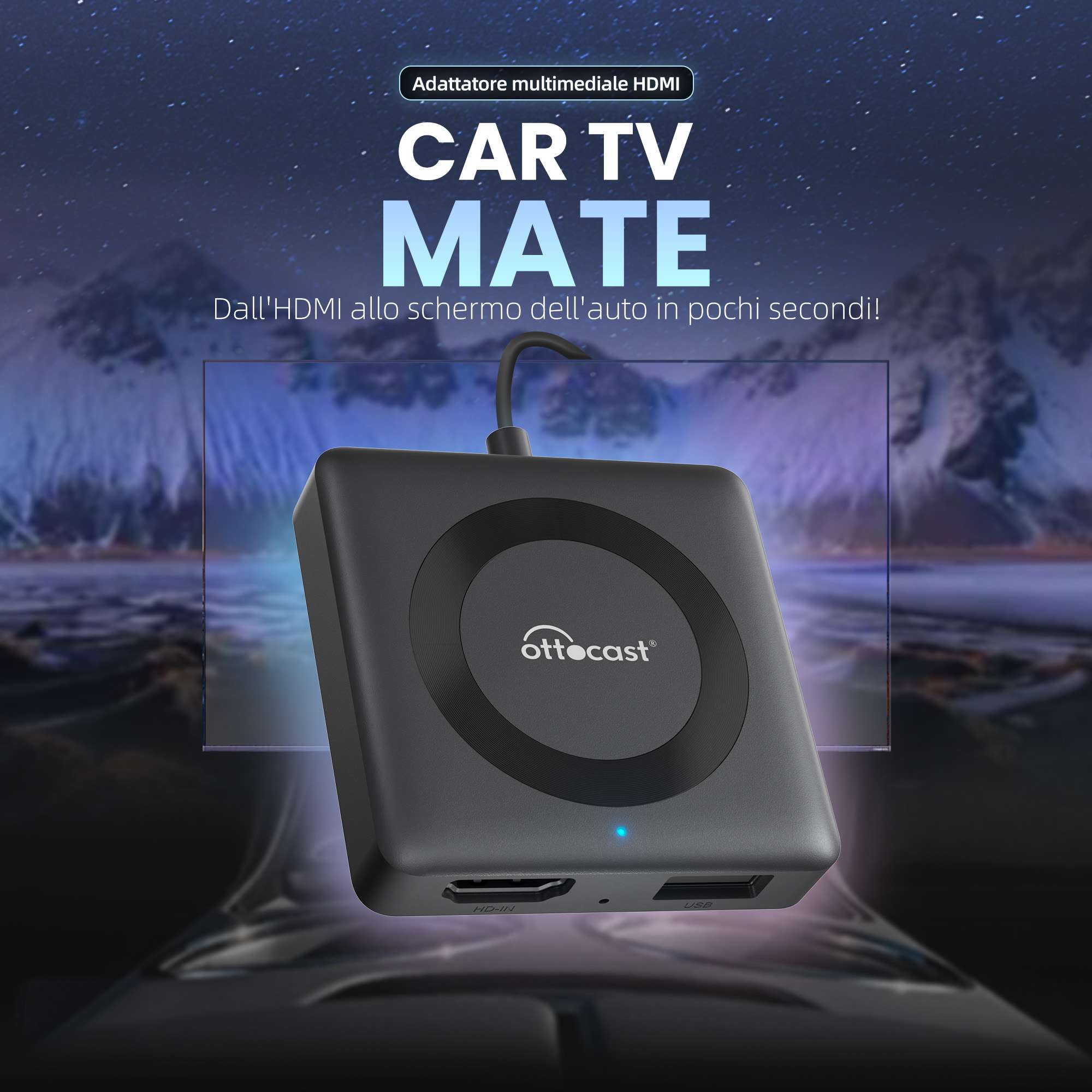 (🏅Italia Stagione Dei Saldi: Sconto del 60%) Ottocast® Car TV Mate Max