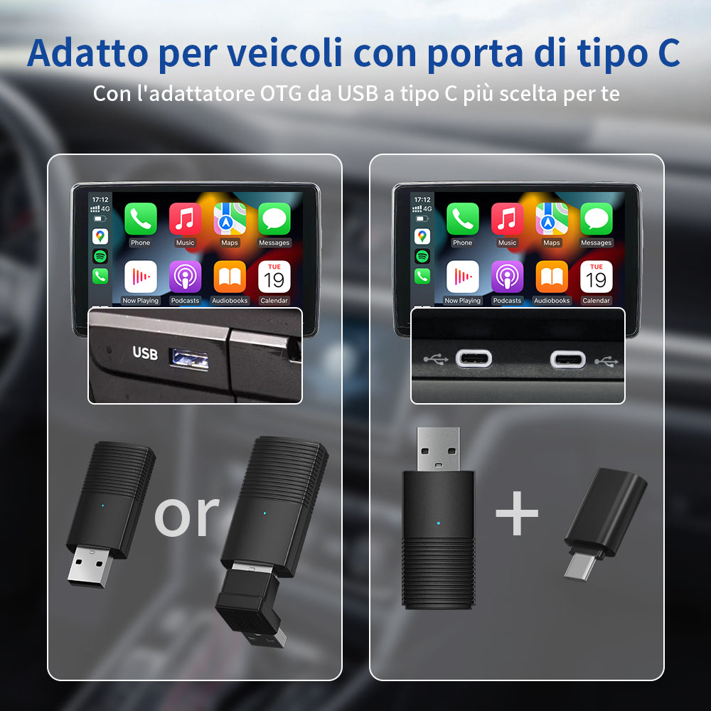 🔥Vendita Calda Sconto del 40%🔥Ottocast®IT Mini Adattatore Wireless CarPlay/Android Auto