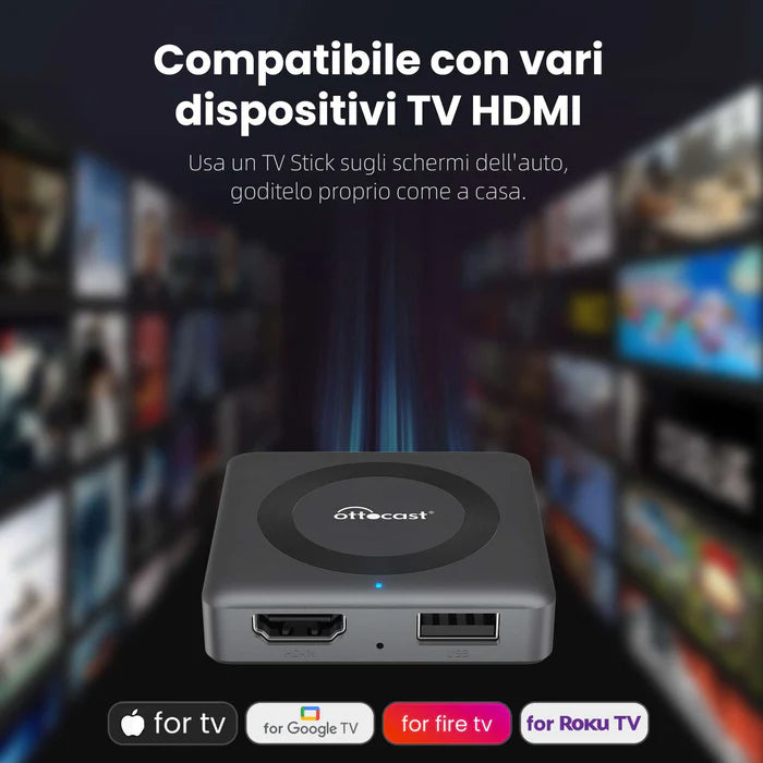 (🔥Sconto del 49% per un tempo limitato) Ottocast® Car TV Mate Pro Universal - Wireless CarPlay & Android Auto with HDMI Multimedia