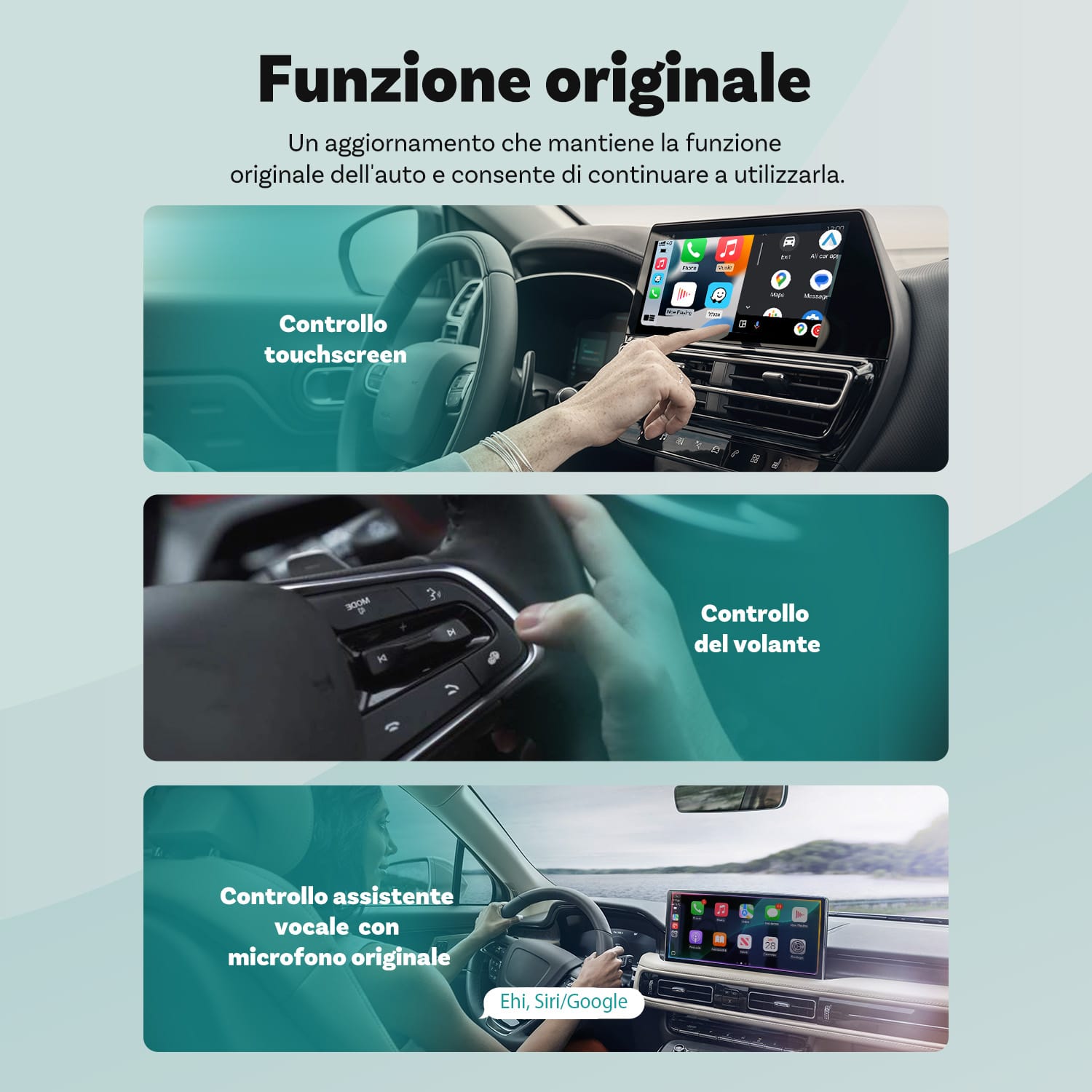 Ottocast®2025 Mini Adattatore Wireless CarPlay/Android Auto