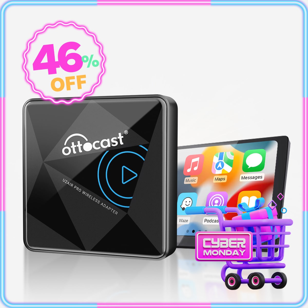 Ottocast® U2AIR Pro Adattatore CarPlay Wireless