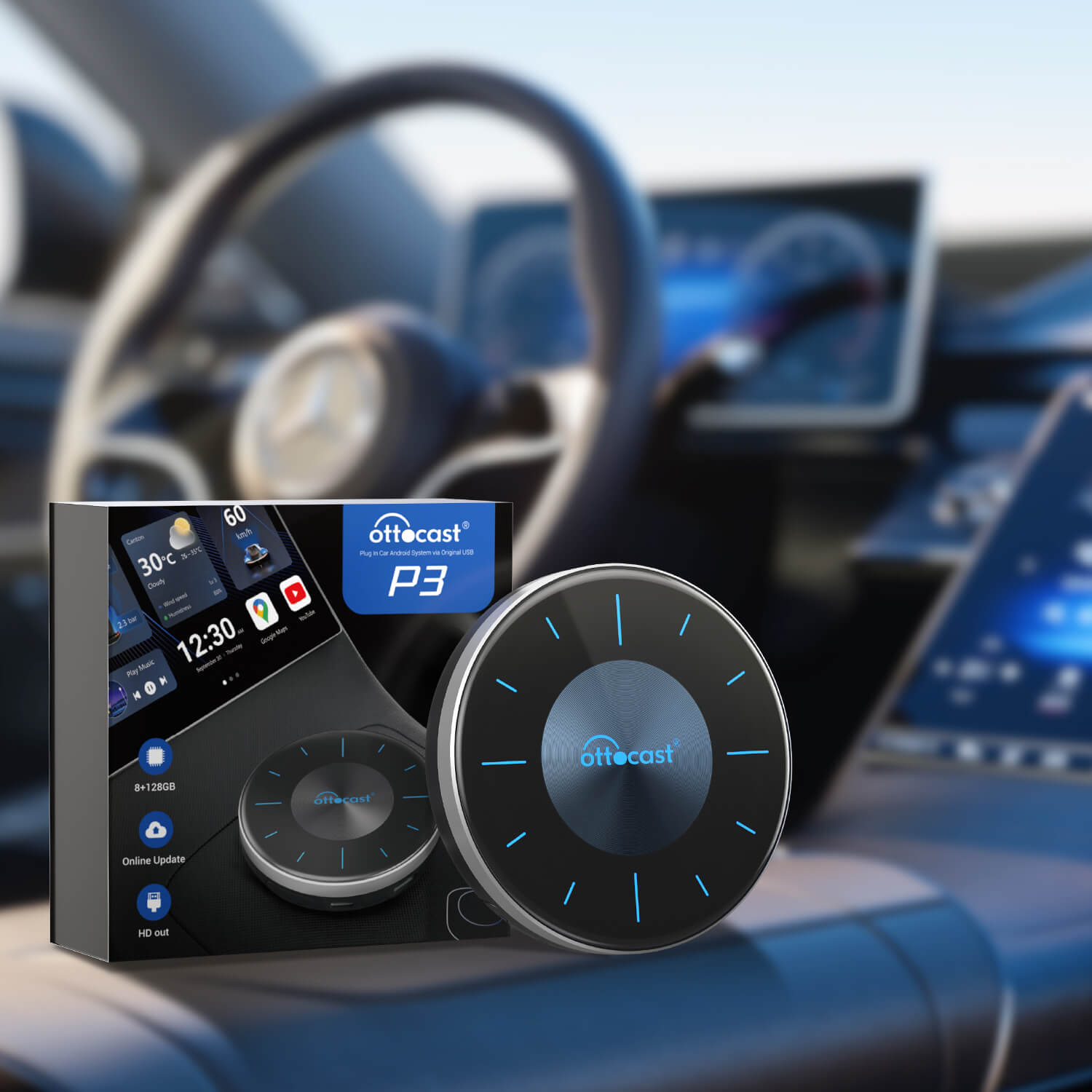 (🆕Offerta limitata nel tempo €100) Ottocast® OttoAibox P3 CarPlay AI Box